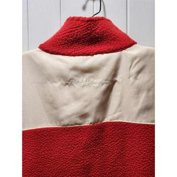 Rowdy Gentleman Vest Men's XXL Red Cream Fleece 1/4 Zip Hiking Outdoors Preppy - Picture 7 of 11